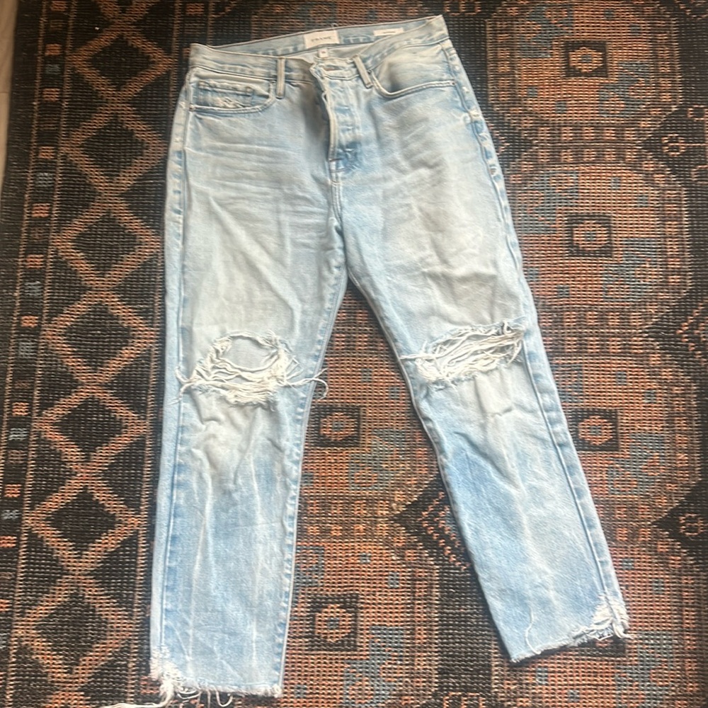 Frame Le Original Light Ripped Ankle Jean - 28